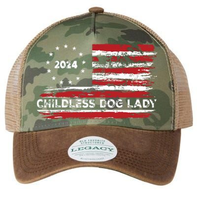 Childless Dog Lady Us Flag Vintage 2024 Legacy Tie Dye Trucker Hat