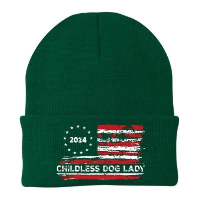 Childless Dog Lady Us Flag Vintage 2024 Knit Cap Winter Beanie