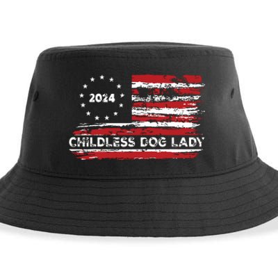 Childless Dog Lady Us Flag Vintage 2024 Sustainable Bucket Hat