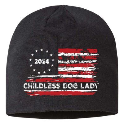 Childless Dog Lady Us Flag Vintage 2024 Sustainable Beanie