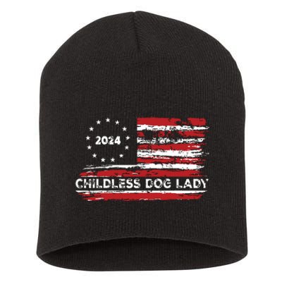 Childless Dog Lady Us Flag Vintage 2024 Short Acrylic Beanie