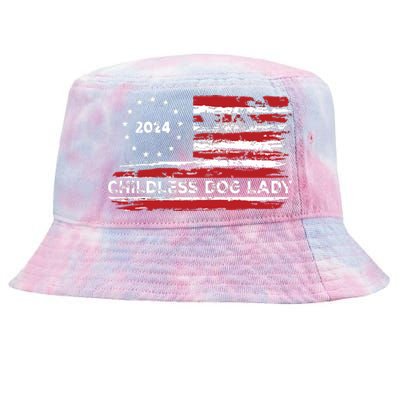 Childless Dog Lady Us Flag Vintage 2024 Tie-Dyed Bucket Hat