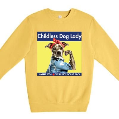 Childless Dog Lady Is Voting Kamala Election Usa 2024 Premium Crewneck Sweatshirt