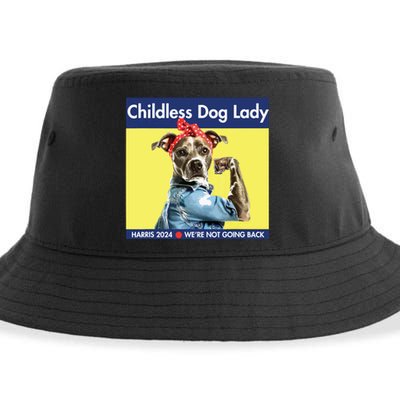 Childless Dog Lady Is Voting Kamala Election Usa 2024 Sustainable Bucket Hat