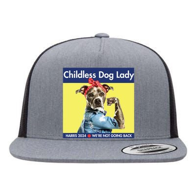 Childless Dog Lady Is Voting Kamala Election Usa 2024 Flat Bill Trucker Hat