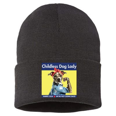 Childless Dog Lady Is Voting Kamala Election Usa 2024 Sustainable Knit Beanie