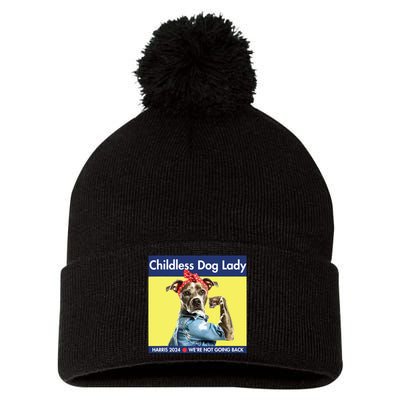 Childless Dog Lady Is Voting Kamala Election Usa 2024 Pom Pom 12in Knit Beanie