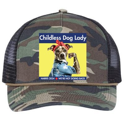 Childless Dog Lady Is Voting Kamala Election Usa 2024 Retro Rope Trucker Hat Cap