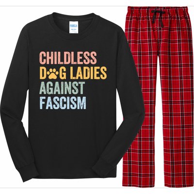 Childless Dog Lady Against Fascism Long Sleeve Pajama Set