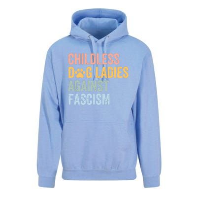 Childless Dog Lady Against Fascism Unisex Surf Hoodie