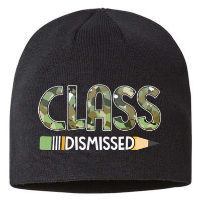 Class Dismissed Last Day Of School Camouflage Graduation Sustainable Beanie