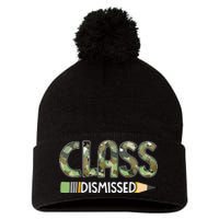 Class Dismissed Last Day Of School Camouflage Graduation Pom Pom 12in Knit Beanie