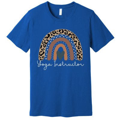 Cute Design Leopard Boho Rainbow For Yoga Instructor Squad Gift Premium T-Shirt