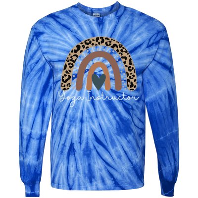 Cute Design Leopard Boho Rainbow For Yoga Instructor Squad Gift Tie-Dye Long Sleeve Shirt