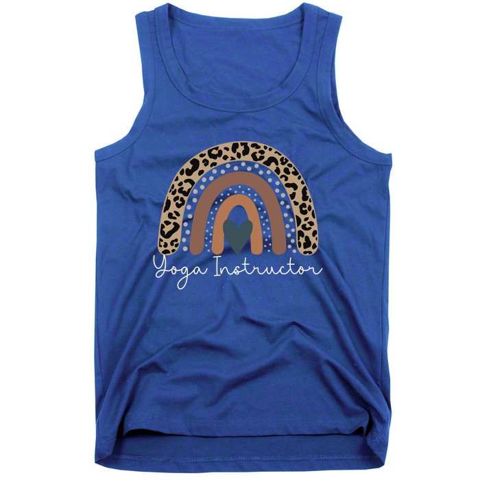 Cute Design Leopard Boho Rainbow For Yoga Instructor Squad Gift Tank Top