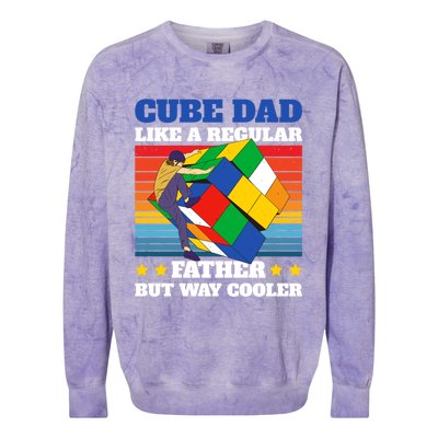 Cube Dad Like A Regular Dad But Way Cooler For Father's Day Gift Colorblast Crewneck Sweatshirt