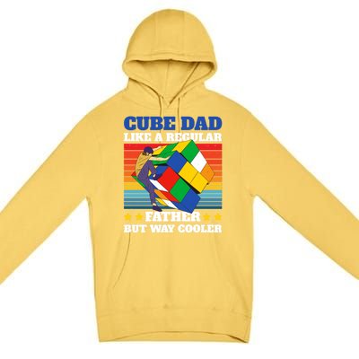 Cube Dad Like A Regular Dad But Way Cooler For Father's Day Gift Premium Pullover Hoodie