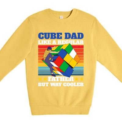 Cube Dad Like A Regular Dad But Way Cooler For Father's Day Gift Premium Crewneck Sweatshirt