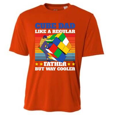 Cube Dad Like A Regular Dad But Way Cooler For Father's Day Gift Cooling Performance Crew T-Shirt