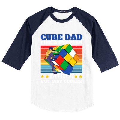 Cube Dad Like A Regular Dad But Way Cooler For Father's Day Gift Baseball Sleeve Shirt