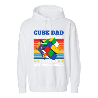 Cube Dad Like A Regular Dad But Way Cooler For Father's Day Gift Garment-Dyed Fleece Hoodie