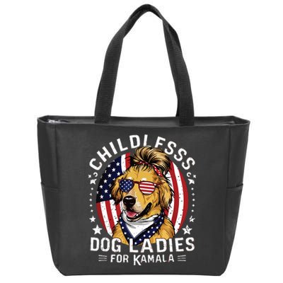 Childless Dog Lady Golden Retriever Zip Tote Bag