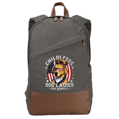 Childless Dog Lady Golden Retriever Cotton Canvas Backpack