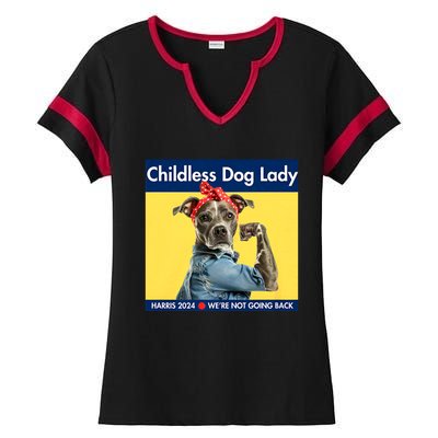 Childless Dog Lady Is Voting Kamala Election Usa 2024 Ladies Halftime Notch Neck Tee