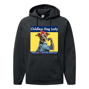 Childless Dog Lady Is Voting Kamala Election Usa 2024 Performance Fleece Hoodie