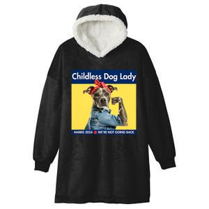 Childless Dog Lady Is Voting Kamala Election Usa 2024 Hooded Wearable Blanket