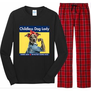 Childless Dog Lady Is Voting Kamala Election Usa 2024 Long Sleeve Pajama Set