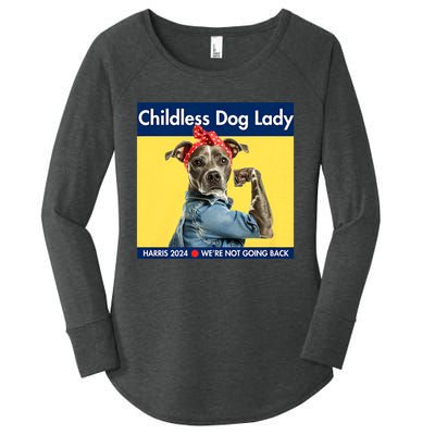 Childless Dog Lady Is Voting Kamala Election Usa 2024 Women's Perfect Tri Tunic Long Sleeve Shirt