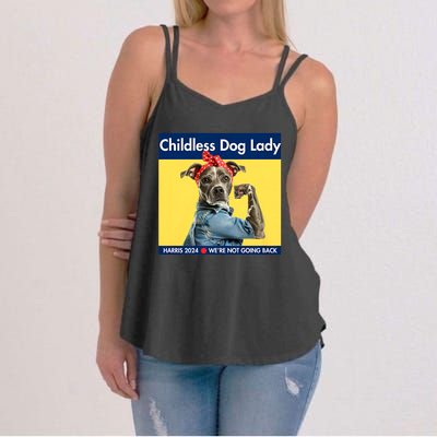 Childless Dog Lady Is Voting Kamala Election Usa 2024 Women's Strappy Tank