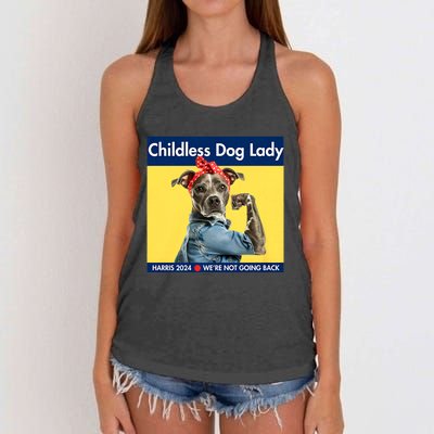 Childless Dog Lady Is Voting Kamala Election Usa 2024 Women's Knotted Racerback Tank