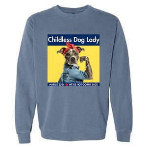 Childless Dog Lady Is Voting Kamala Election Usa 2024 Garment-Dyed Sweatshirt