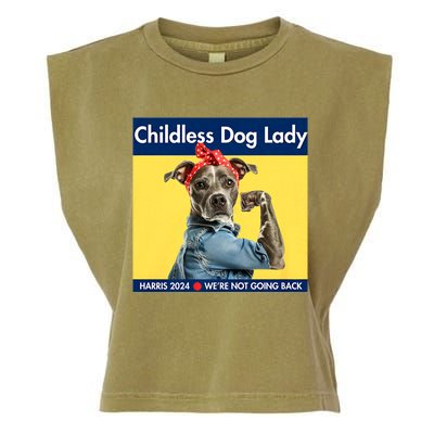 Childless Dog Lady Is Voting Kamala Election Usa 2024 Garment-Dyed Women's Muscle Tee