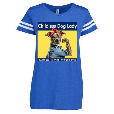 Childless Dog Lady Is Voting Kamala Election Usa 2024 Enza Ladies Jersey Football T-Shirt