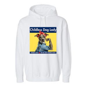 Childless Dog Lady Is Voting Kamala Election Usa 2024 Garment-Dyed Fleece Hoodie