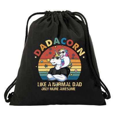 Cute Dadacorn Like A Normal Dad Only More Awesome Daddy Drawstring Bag