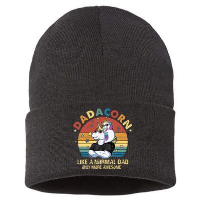 Cute Dadacorn Like A Normal Dad Only More Awesome Daddy Sustainable Knit Beanie