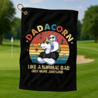 Cute Dadacorn Like A Normal Dad Only More Awesome Daddy Golf Towel