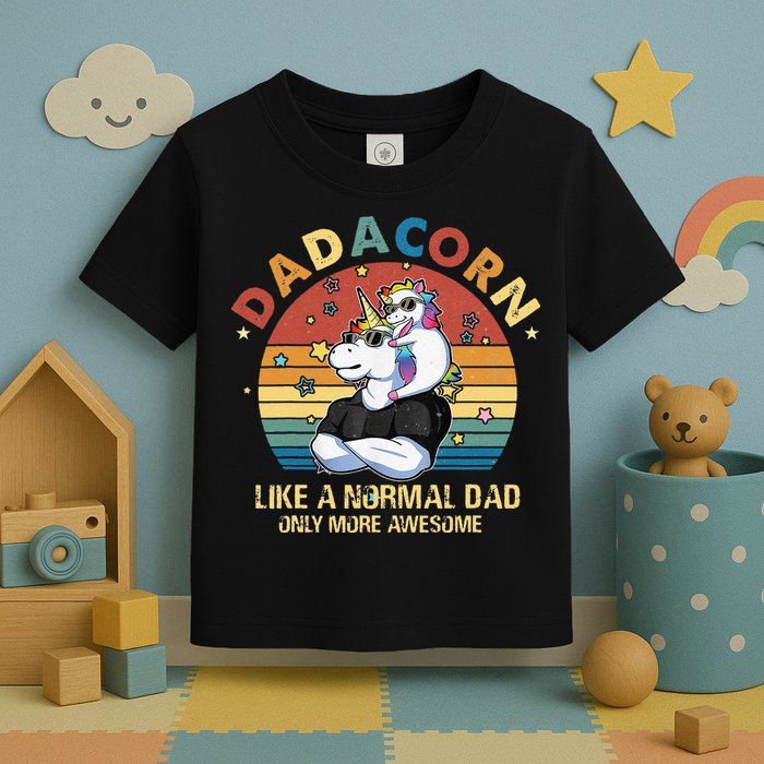 Cute Dadacorn Like A Normal Dad Only More Awesome Daddy Toddler T-Shirt