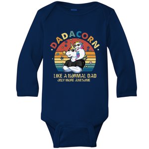 Cute Dadacorn Like A Normal Dad Only More Awesome Daddy Baby Long Sleeve Bodysuit