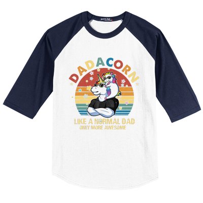 Cute Dadacorn Like A Normal Dad Only More Awesome Daddy Baseball Sleeve Shirt