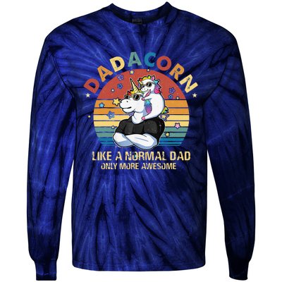 Cute Dadacorn Like A Normal Dad Only More Awesome Daddy Tie-Dye Long Sleeve Shirt