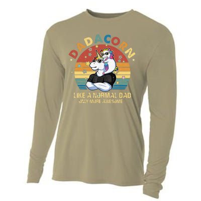 Cute Dadacorn Like A Normal Dad Only More Awesome Daddy Cooling Performance Long Sleeve Crew