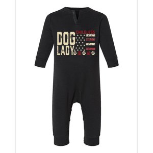 Childless Dog Lady Vote 2024 Us Flag Democratic President Infant Fleece One Piece