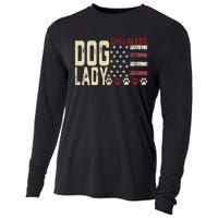 Childless Dog Lady Vote 2024 Us Flag Democratic President Cooling Performance Long Sleeve Crew