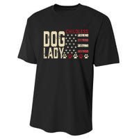 Childless Dog Lady Vote 2024 Us Flag Democratic President Performance Sprint T-Shirt