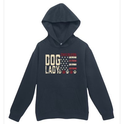 Childless Dog Lady Vote 2024 Us Flag Democratic President Urban Pullover Hoodie